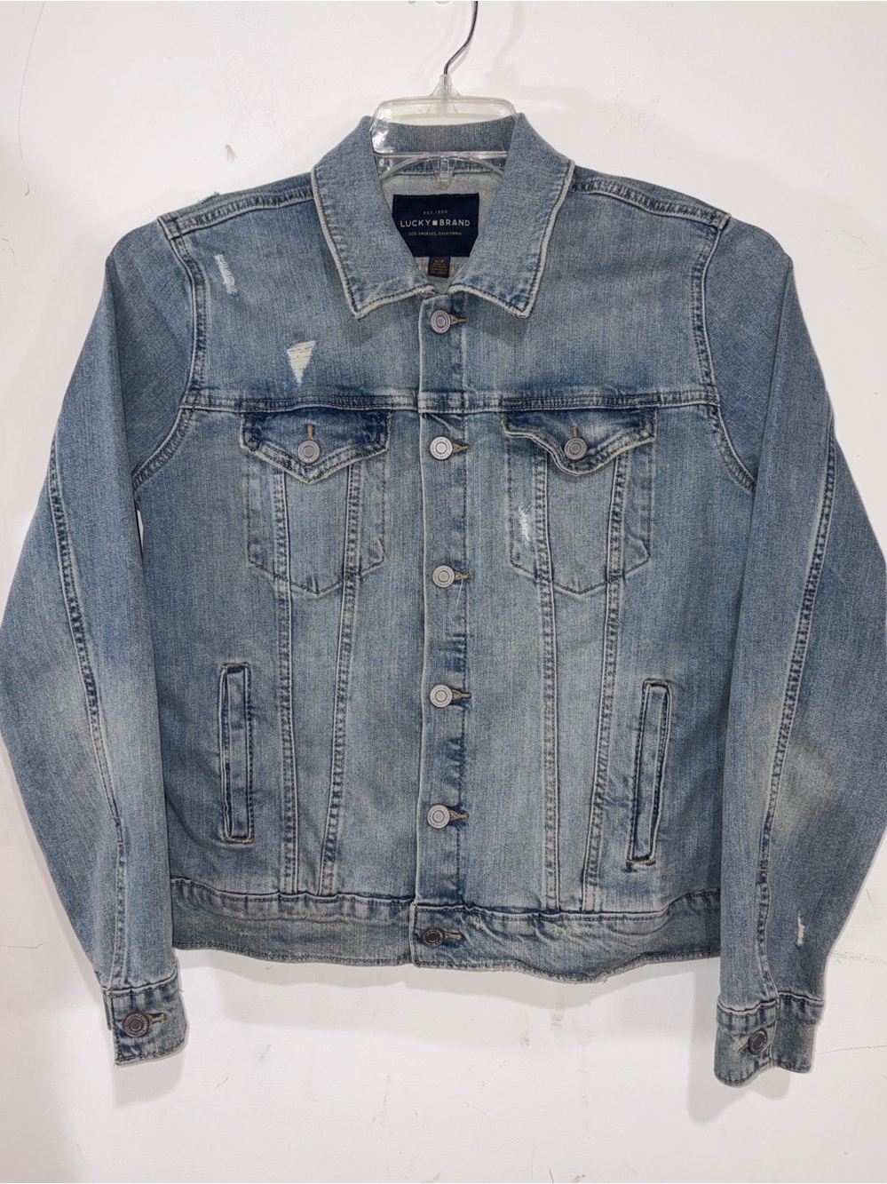 Lucky Brand Tomboy Trucker Denim Jacket Distressed Light Wash Women’s Small